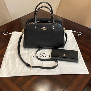 Coach black Lillie Carryall and Trifold Wallet